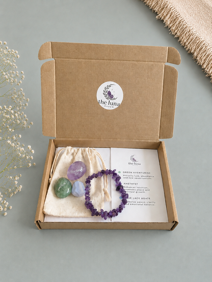 The Water Bearer's Wisdom – Aquarius Zodiac Crystal Set