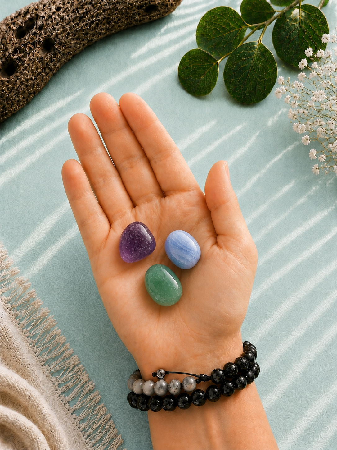 The Water Bearer's Wisdom – Aquarius Zodiac Crystal Set